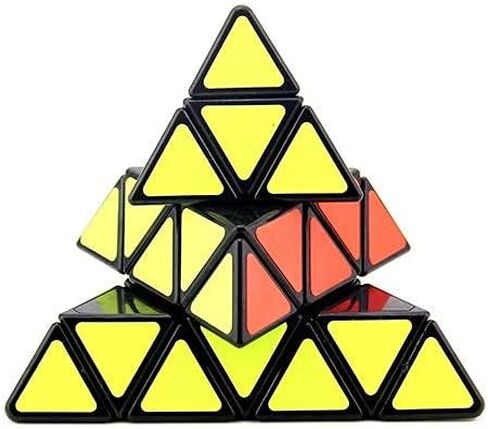 Willking Pyramid Speed Cube 4x4 Pyraminx Puzzle Triangle Twist Magic Cube Black in Kuwait