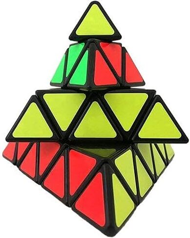 Willking Pyramid Speed Cube 4x4 Pyraminx Puzzle Triangle Twist Magic Cube Black in Kuwait