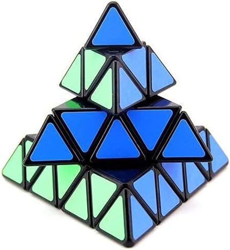Willking Pyramid Speed Cube 4x4 Pyraminx Puzzle Triangle Twist Magic Cube Black in Kuwait