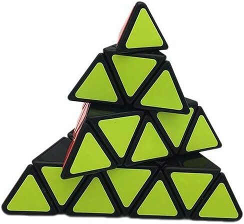 Willking Pyramid Speed Cube 4x4 Pyraminx Puzzle Triangle Twist Magic Cube Black in Kuwait