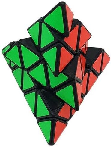 Willking Pyramid Speed Cube 4x4 Pyraminx Puzzle Triangle Twist Magic Cube Black in Kuwait