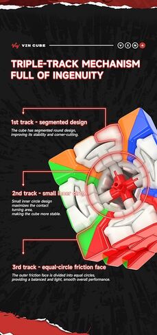 CuberShop VinCube Vin4 مطلي بالأشعة فوق البنفسجية 4×4 مكعب سرعة لامع بدون ملصقات مغناطيسية، 4 × 4 Vin Professional 60 مم مكعب للأشعة فوق البنفسجية بدون ملصقات، سجل عالمي مطور MGC 4 (Vin Cube 4 - طلاء بالأشعة فوق البنفسجية بدون ملصقات، لامع) in Kuwait