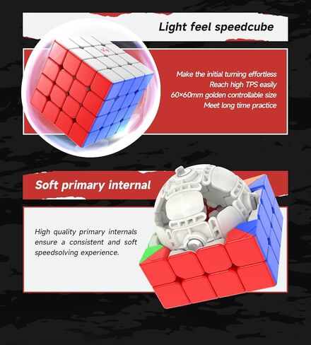 CuberShop VinCube Vin4 مطلي بالأشعة فوق البنفسجية 4×4 مكعب سرعة لامع بدون ملصقات مغناطيسية، 4 × 4 Vin Professional 60 مم مكعب للأشعة فوق البنفسجية بدون ملصقات، سجل عالمي مطور MGC 4 (Vin Cube 4 - طلاء بالأشعة فوق البنفسجية بدون ملصقات، لامع) in Kuwait