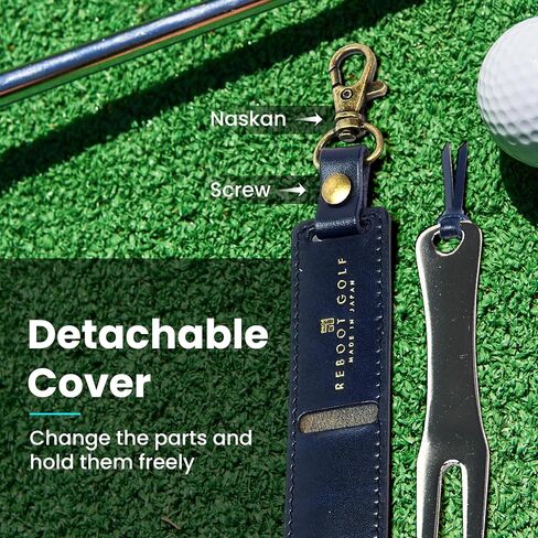 Reboot Golf Stainless Steel Golf Green Fork with Genuine Leather Cover in Saudi Arabia