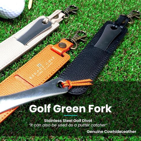 Reboot Golf Stainless Steel Golf Green Fork with Genuine Leather Cover in Saudi Arabia