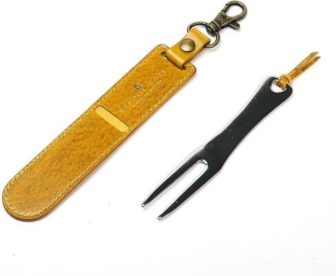 Reboot Golf Stainless Steel Golf Green Fork with Genuine Leather Cover in Saudi Arabia