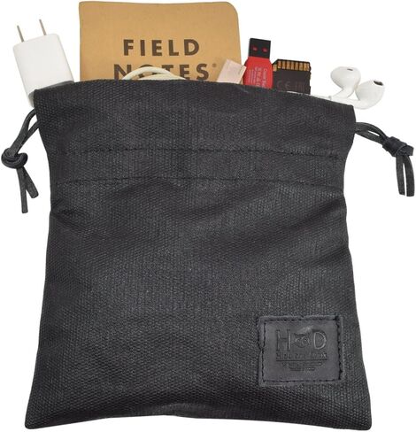 Hide & Drink, Golf Valuables Field Pouch, Golf Bag, Multipurpose Pouch with String, Sport Organizer, Waxed Canvas, Handmade in Saudi Arabia