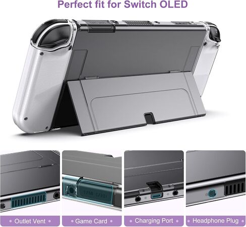Younik Switch OLED Accessories Bundle, 16 in 1 Accessories Kit Includes Switch OLED Carrying Case, Protective Case Cover for Console & J-Con, Screen Protector, Adjustable Stand, Switch Game Case in Saudi Arabia