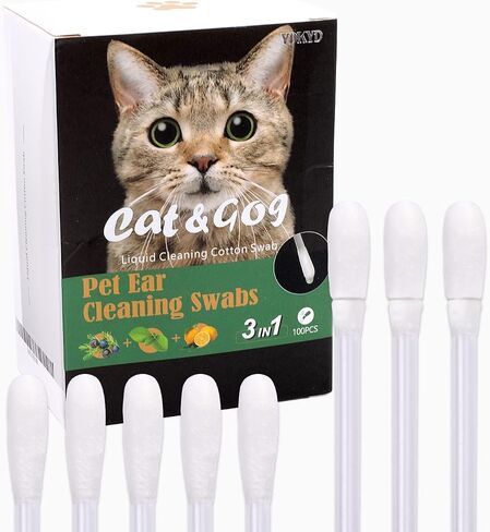 100 Pieces Cotton Buds for Dogs and Cats Pet Cotton Ear Buds Swabs Cotton Dog Ear Cleaning Cotton Swab in Saudi Arabia
