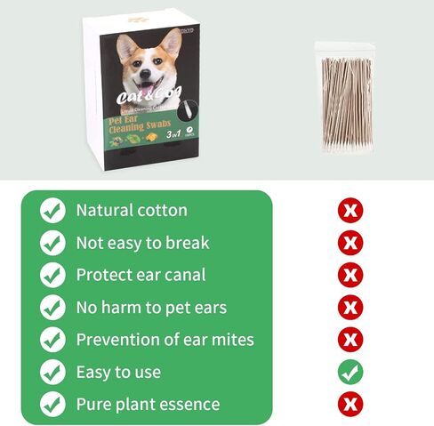 100 Pieces Cotton Buds for Dogs and Cats Pet Cotton Ear Buds Swabs Cotton Dog Ear Cleaning Cotton Swab in Saudi Arabia