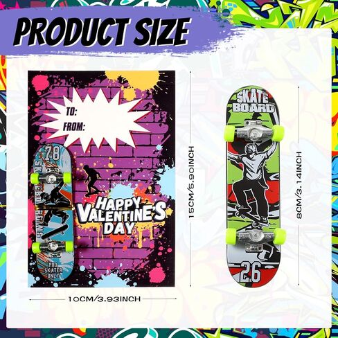 36 Pack Valentines Day Gift Cards with Fingerboards Finger Skateboards Valentine's Greeting Cards Valentines Finger Boards Set for Teens Valentines Classroom Exchange Prize Party Favor Supplies in Saudi Arabia