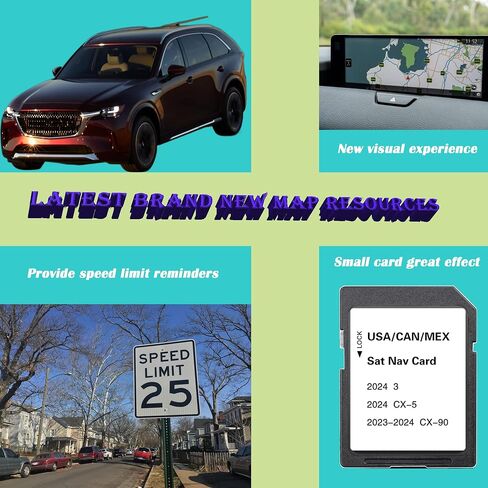 GPS Navigation SD Card Compatible with 2024 CX5 & 3, 2023-2024 CX90, USA/CAN/MEX Maps in Saudi Arabia