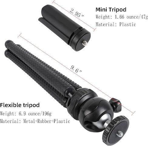 حامل ثلاثي القوائم مرن ومجموعة حامل ثلاثي القوائم صغير لسطح المكتب لـ DJI Osmo Pocket 3، Insta360 One X4 X3 X2 Go3، حامل ثلاثي محمول للسفر مع برغي 1/4-20 in Saudi Arabia