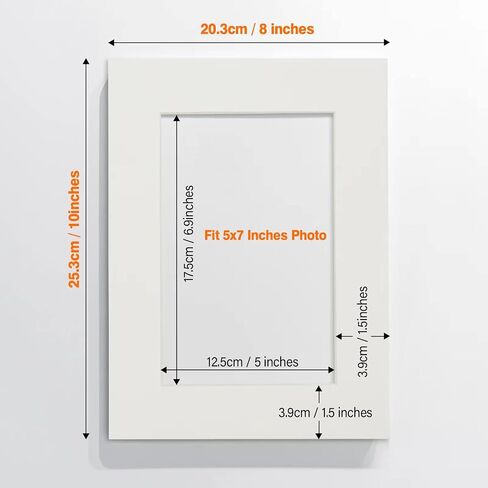 Anhow 8pcs 6x8 Picture Mats, Photo Frame Matting for 4x6 Mat Board Acid Free, Photo Mats 6x8 for 4x6 for Photo Frame/Posters Prints/Paintings - 1.5mm Thickness/Cream-Colored in Saudi Arabia