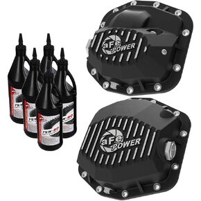 aFe Power 46-7101AB Pro Series Differential Cover Black w/Machined Fins & Gear Oil (Dana M186/M220) in Kuwait