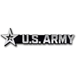 Officially Licensed U.S. Army Star Plastic Chrome Color Emblem for Cars, Trucks, and All Auto | Universal Fit at 6.0" x 1.5" | Weatherproof in Kuwait