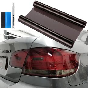 12 by 48 inches Self Adhesive Auto Car Tint Headlight Taillight Fog Light Vinyl Smoke Film Sheet Sticker Cover (Light Black) in Saudi Arabia