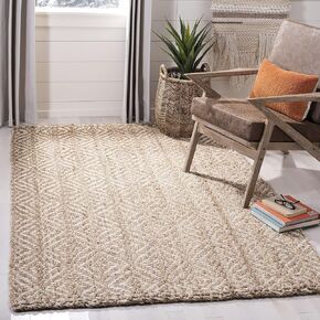 SAFAVIEH Natural Fiber Collection Runner Rug - 2'6" x 6', Natural & Ivory, Handmade Boho Farmhouse Woven Jute, Ideal for High Traffic Areas in Living Room, Bedroom (NF185A) in Saudi Arabia