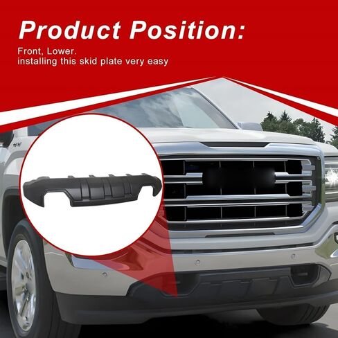 SecosAutoparts Bumper Lower Skid Plate Valance Cover Front Compatible with GMC Sierra 1500 2016 2017 2018 2019 Replace# GM1015123, 23243494 in Kuwait