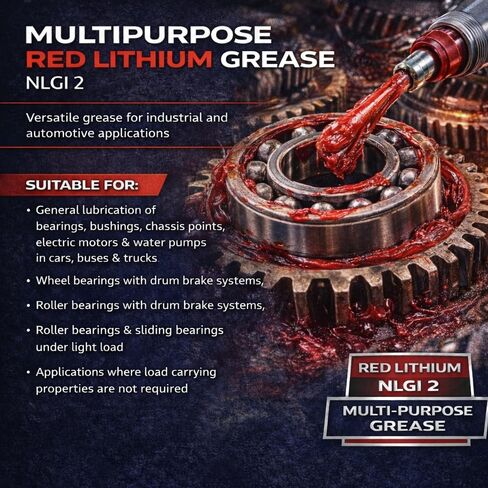 شحم أحمر متعدد الأغراض من الليثيوم NLGI 2-120LB Keg in Kuwait