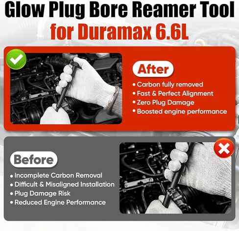 L5p Glow Plug Reamer، GM-52074، EN-52074 Glow Plug Bore Reamer متوافق مع محركات Duramax 6.6L 3.0L 2.8L، أداة توسيع قابس التوهج in Kuwait