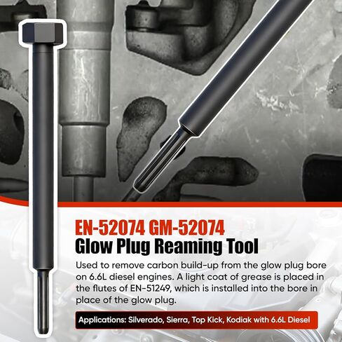 L5p Glow Plug Reamer، GM-52074، EN-52074 Glow Plug Bore Reamer متوافق مع محركات Duramax 6.6L 3.0L 2.8L، أداة توسيع قابس التوهج in Kuwait