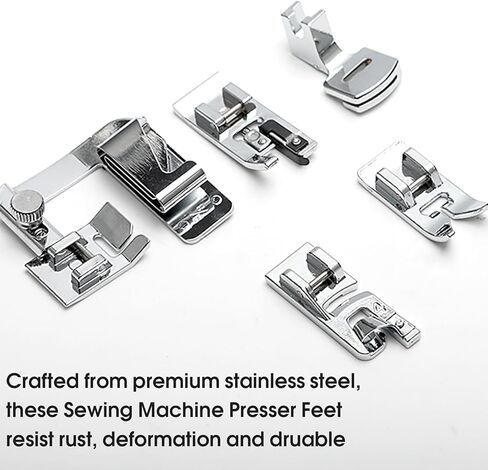 9 Pcs Sewing Machine Presser Foot Kit, Sewing Machine Feet for Low Shank SewingMachine, Snap on Feet Compatible with Singer, Brother, Janome, Babylock, Juki, Kenmore in Kuwait