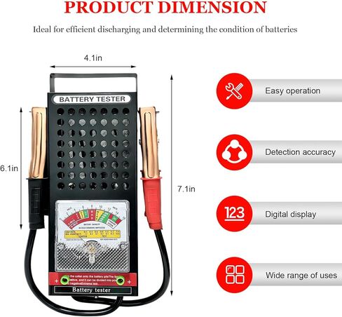 Battery Load Tester, 6V 12V Car Battery Load Checker with Voltmeter and Alligator Clips, Automotive Alternator Tester for Truck RV Motorcycle Boat Batteries, Car Accessories in Kuwait