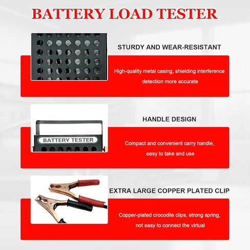 Battery Load Tester, 6V 12V Car Battery Load Checker with Voltmeter and Alligator Clips, Automotive Alternator Tester for Truck RV Motorcycle Boat Batteries, Car Accessories in Kuwait