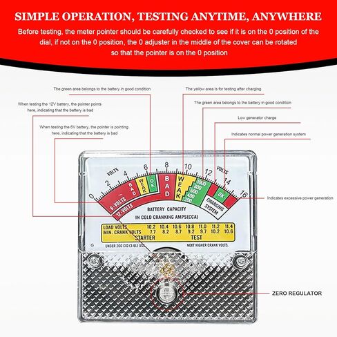 Battery Load Tester, 6V 12V Car Battery Load Checker with Voltmeter and Alligator Clips, Automotive Alternator Tester for Truck RV Motorcycle Boat Batteries, Car Accessories in Kuwait