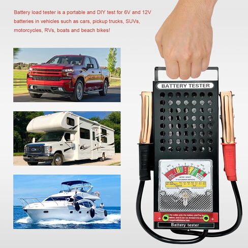 Battery Load Tester, 6V 12V Car Battery Load Checker with Voltmeter and Alligator Clips, Automotive Alternator Tester for Truck RV Motorcycle Boat Batteries, Car Accessories in Kuwait