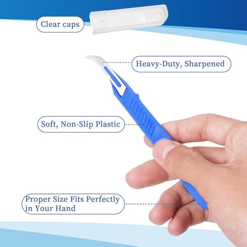 FAIRY CORA 10 Pcs Seam Rippers for Sewing, Blue Stitch Remover Tool with Protective Case and Anti-Slip Handle, Thread Cutter for Crafting Embroidery Buttonhole Opening Button Replacement in Kuwait