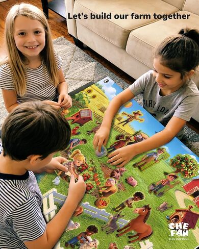 CHEFAN Farm Animals Felt Story Board Set 58 PCS, 3.5FT Interactive Storytelling Early Learning Play Kit Wall Hanging for Kids Children, Preschool Farmhouse Barnyard Busy Board Toys for Ages 2-4 in Kuwait