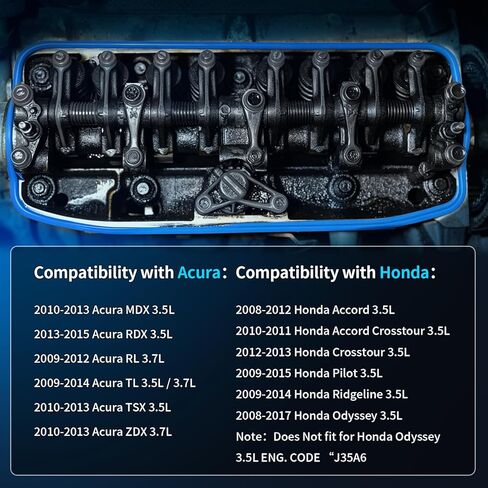 مجموعة حشية غطاء صمام المحرك VS50773R تناسب 2008-2017 Honda Accord Crosstour Odyssey Pilot Ridgeline، 2010-2018 Acura MDX RDX RL TL TSX ZDX، 3.5L 3.7L، استبدل VS50559 12030RJA000 12341R70A00 in Kuwait