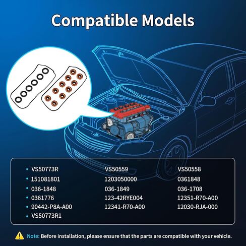 مجموعة حشية غطاء صمام المحرك VS50773R تناسب 2008-2017 Honda Accord Crosstour Odyssey Pilot Ridgeline، 2010-2018 Acura MDX RDX RL TL TSX ZDX، 3.5L 3.7L، استبدل VS50559 12030RJA000 12341R70A00 in Kuwait