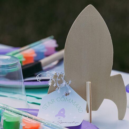 Fun Express Do It Yourself Wood Rockets - VBS Vacation Bible School Supplies/Decor - 4 1/4" x 6 1/4" DIY Crafts for Kids and Fun Home Activities - Makes 12 in Kuwait