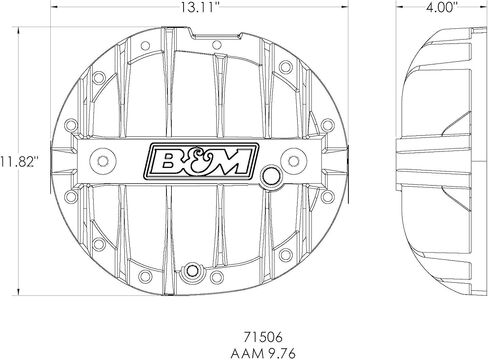 B&M 71506 Hi-Tek Aluminum Differential Cover - Black in Kuwait