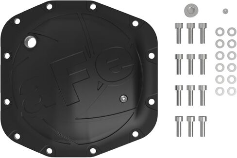 aFe POWER Pro Series Front Differential Cover Black w/Machined Fins - #46-71340B - Jeep Wrangler (JL) 18-24/ Gladiator (JT) 20-24 (Dana M210) in Kuwait