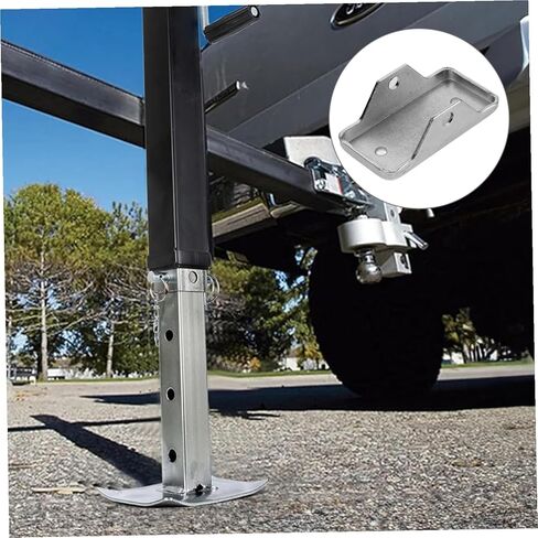 HANABASS Trailer Jack Foot Bracket Stabilizer Set with Base Plate for Rv and Trailer Tongue Jack Foot Pad, Adjustable Support for Camping and Travel in Kuwait