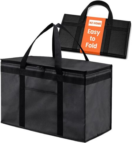 NZ Home Insulated Cooler Bag and Food Warmer (XL Plus, 2 Pack) for Food Delivery & Grocery Shopping with Zippered Top, Blue in Saudi Arabia