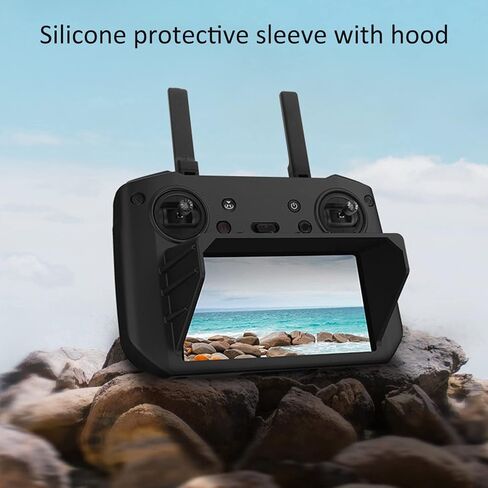 Remote Control Protective Case with Lens Hood for, Silicone Cover Black - Scratch Resistant, Shading Protection, Durable and Easy to Use in Kuwait