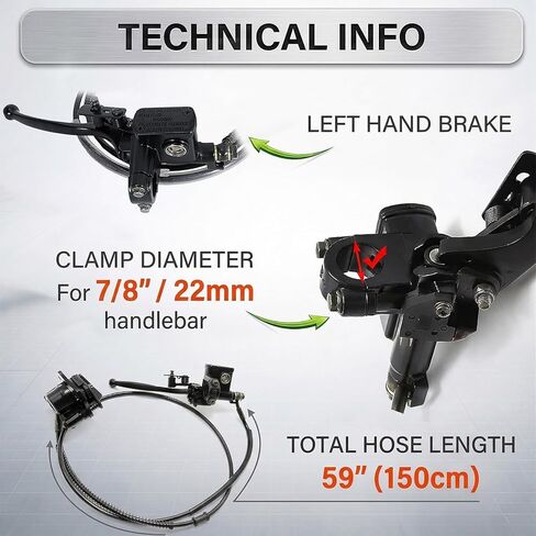 دراجة صغيرة إلى ATV طقم فرامل هيدروليكية لـ FRP GMB100 98cc، Motovox MBX10 Monster Mega Moto MM80 80cc لـ Coleman CT100U CC100X؛ طقم تحويل مثبت بمسامير فولاذية شديدة التحمل in Kuwait