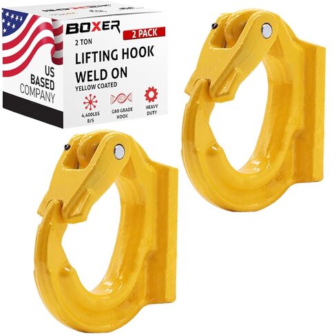 خطاف رفع من الفولاذ عالي التحمل من BoxerTool 3 طن - G80 3 طن لحام على خطاف مرساة رافعة هادم جرار رفع - 6,600 رطل - عبوتان in Kuwait