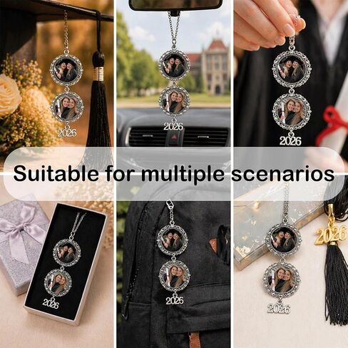 2026 Custom Graduate Photo Charm Tassel for Graduation Cap Decorations, Personalized Memorial Picture Charm for Cap and Gown 2026 Graduation Ceremony Gift in Kuwait
