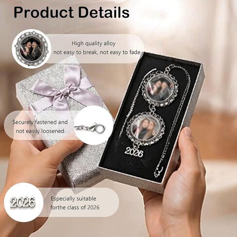 2026 Custom Graduate Photo Charm Tassel for Graduation Cap Decorations, Personalized Memorial Picture Charm for Cap and Gown 2026 Graduation Ceremony Gift in Kuwait