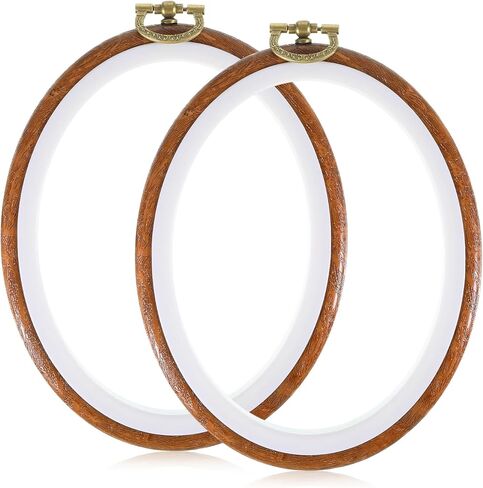 2Pcs Small Embroidery Hoop 4.7in, Imitated Wood Embroidery Hoop, Cross Stitch Hoops Embroiderys Frame for Art Craft Sewing Handy DIY Ornaments Decoration in Kuwait