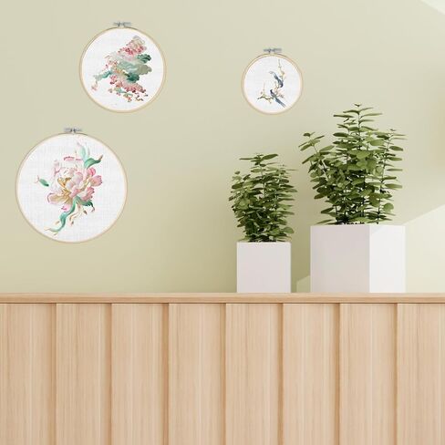 3 Pieces Wooden Embroidery Hoops, 4/6/8 Inch Embroidery Hoop Bamboo Adjustable Cross Stitch Hoops for Art Craft Sewing and DIY Decoration in Kuwait