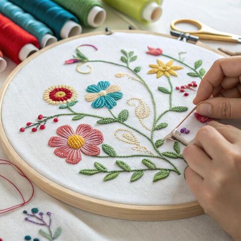 3 Pieces Wooden Embroidery Hoops, 4/6/8 Inch Embroidery Hoop Bamboo Adjustable Cross Stitch Hoops for Art Craft Sewing and DIY Decoration in Kuwait