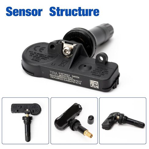 4 قطع مستشعر TPMS مبرمج مسبقًا - مستشعر ضغط الإطارات 433 ميجا هرتز لذاكرة الوصول العشوائي 1500 DT موديل 2019-2024 استبدال #68293199AA in Kuwait