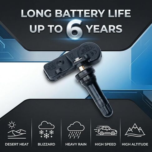 4 قطع مستشعر TPMS مبرمج مسبقًا - مستشعر ضغط الإطارات 433 ميجا هرتز لذاكرة الوصول العشوائي 1500 DT موديل 2019-2024 استبدال #68293199AA in Kuwait